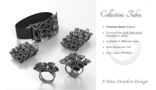 The fifth collection is called Tubes... available in Gold, Pink Gold, Titanium and Silver.